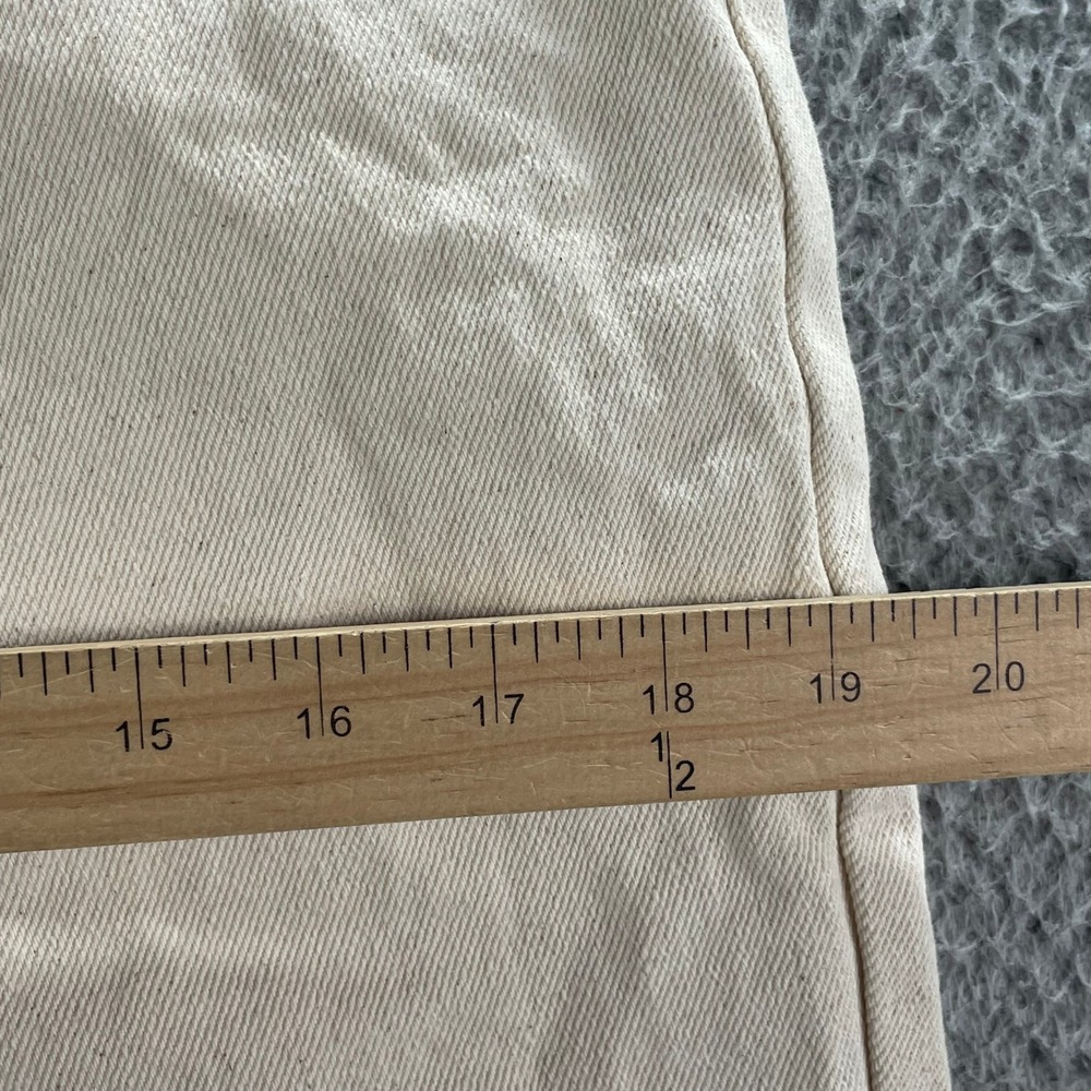 Laude the Label Denim Pants Womens 28 Cream Straight Leg High Rise‎ Sustainable - Picture 4 of 13